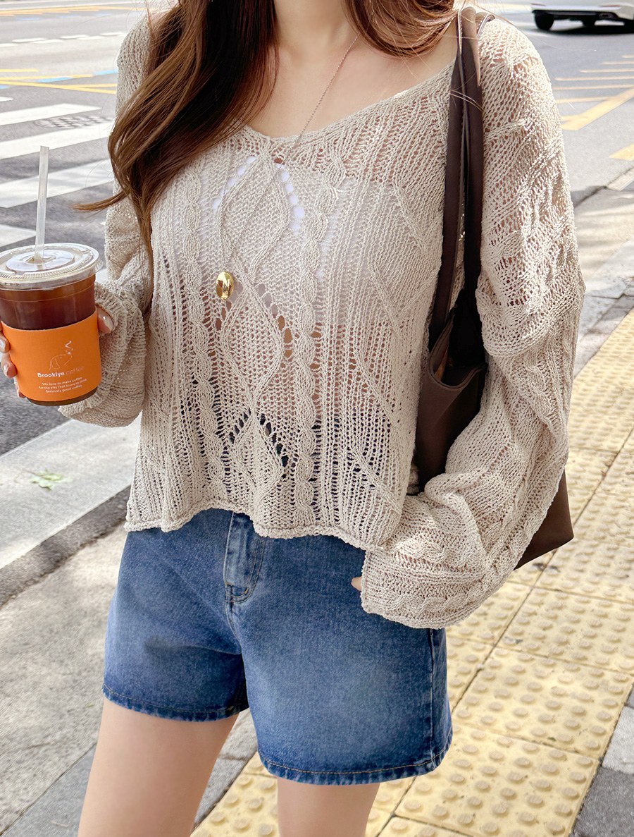 Rosemue See-through look Cable Knit