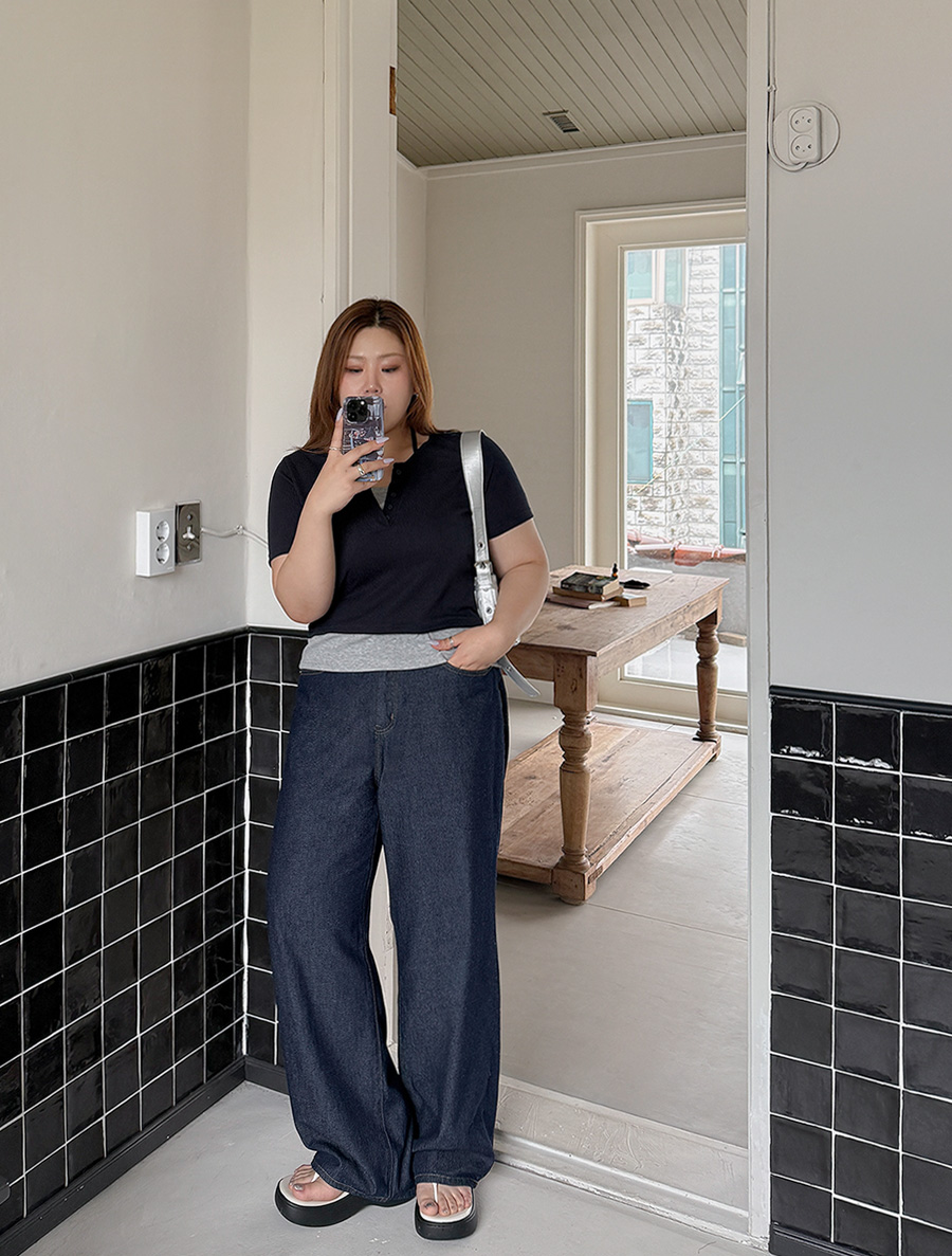 Hendoa Wide Long Denim Pants