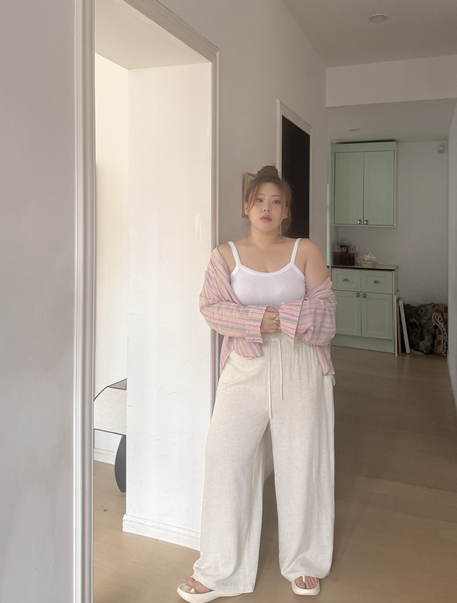 [EVELLET] Toste Difuin Linen Wide Waistband Pants