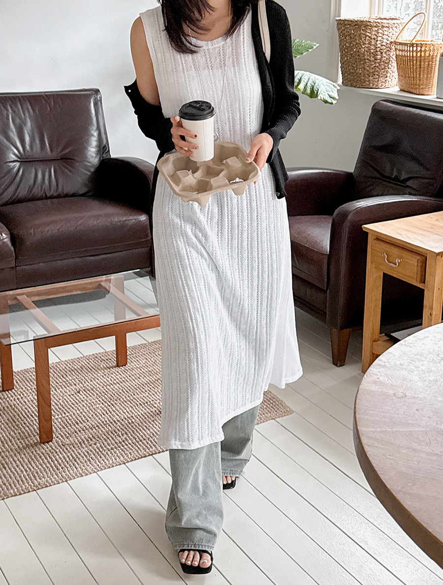Sebuhen Punching layered Long Dress