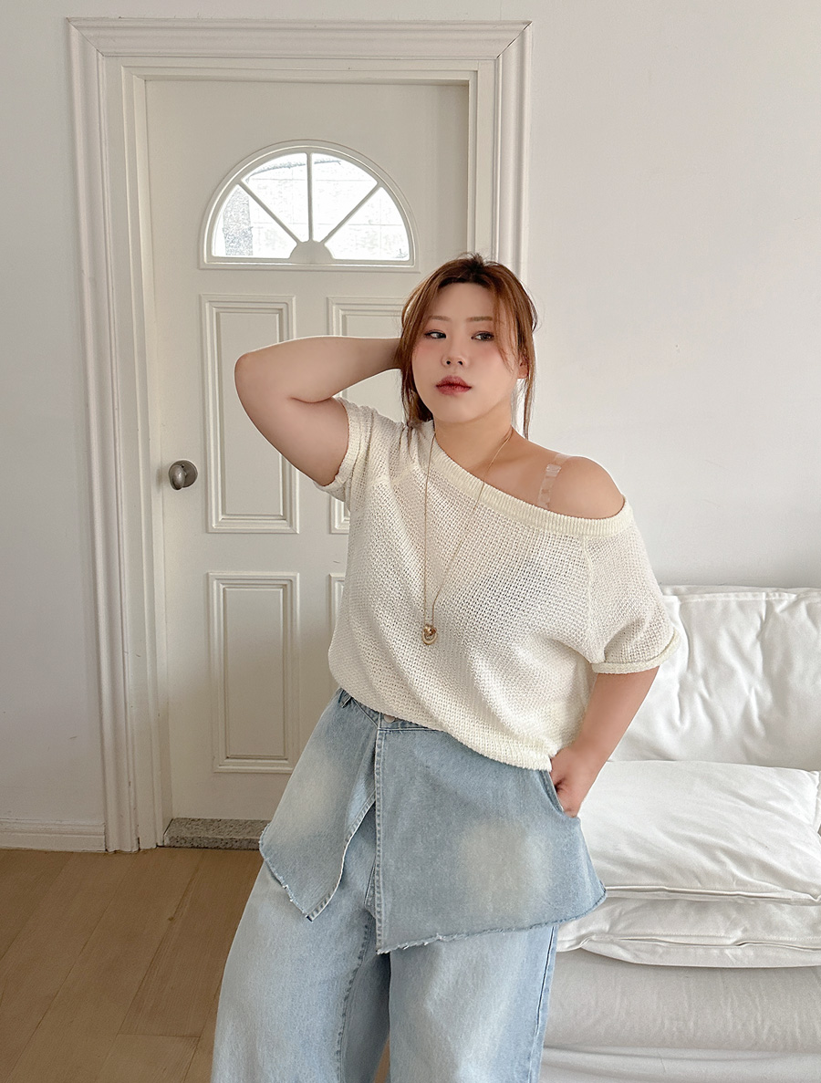 [EVELLET] Martine Boatneck loose fit Knit