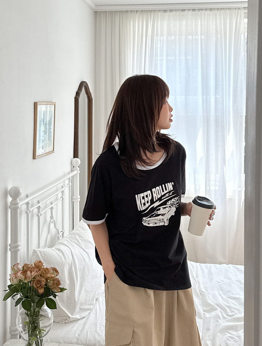 Emmerd Contrast Graphic Print T-shirt