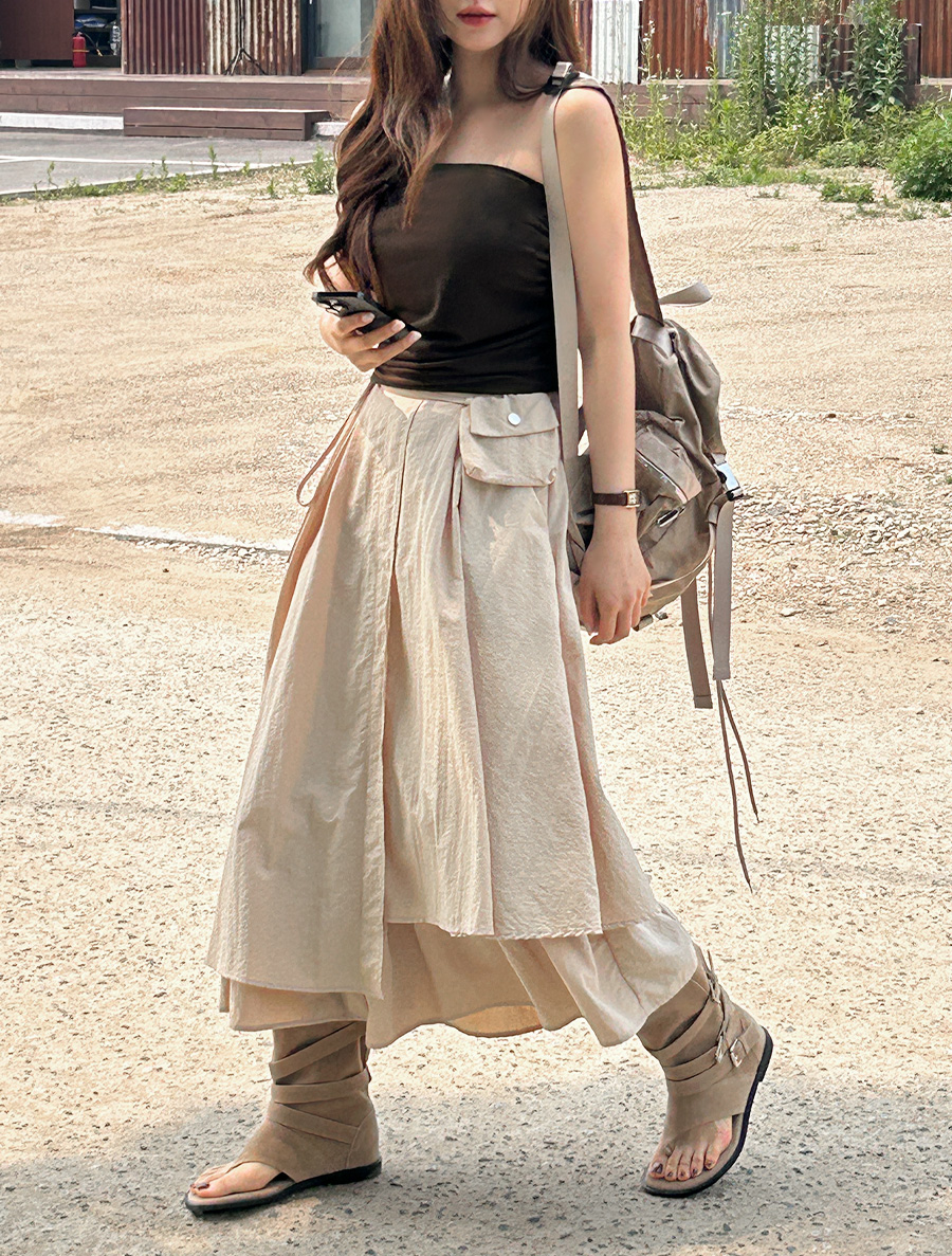 [EVELLET] Muart Belt Bag SET Unbalance Long skirt