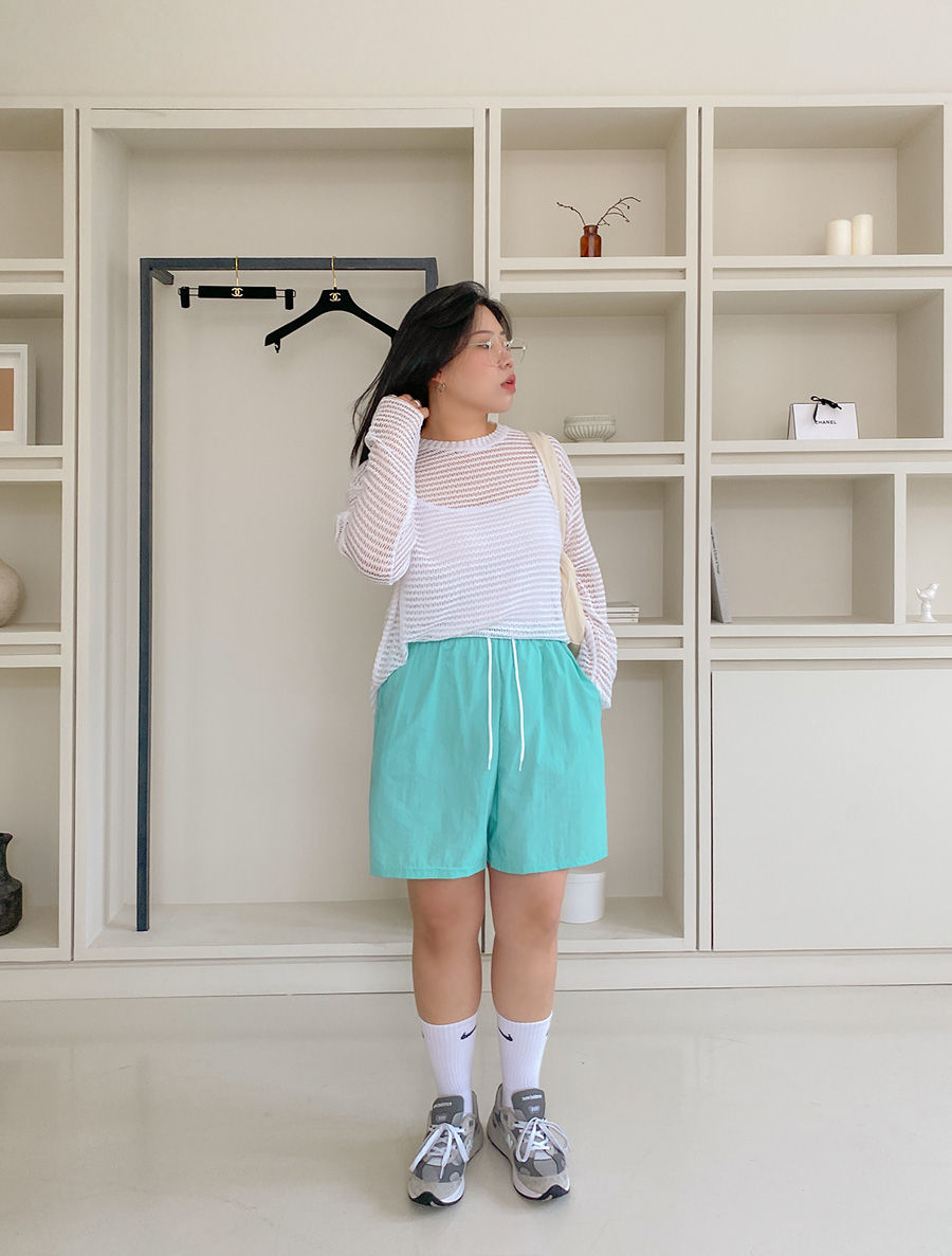 [EVELLET] Jay's Nylon Shorts Waistband Pants