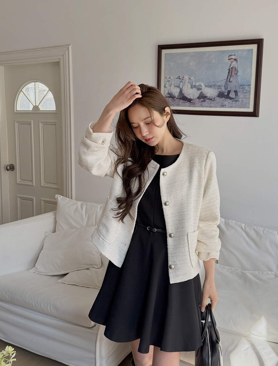 Chetua No collar Tweed Jacket