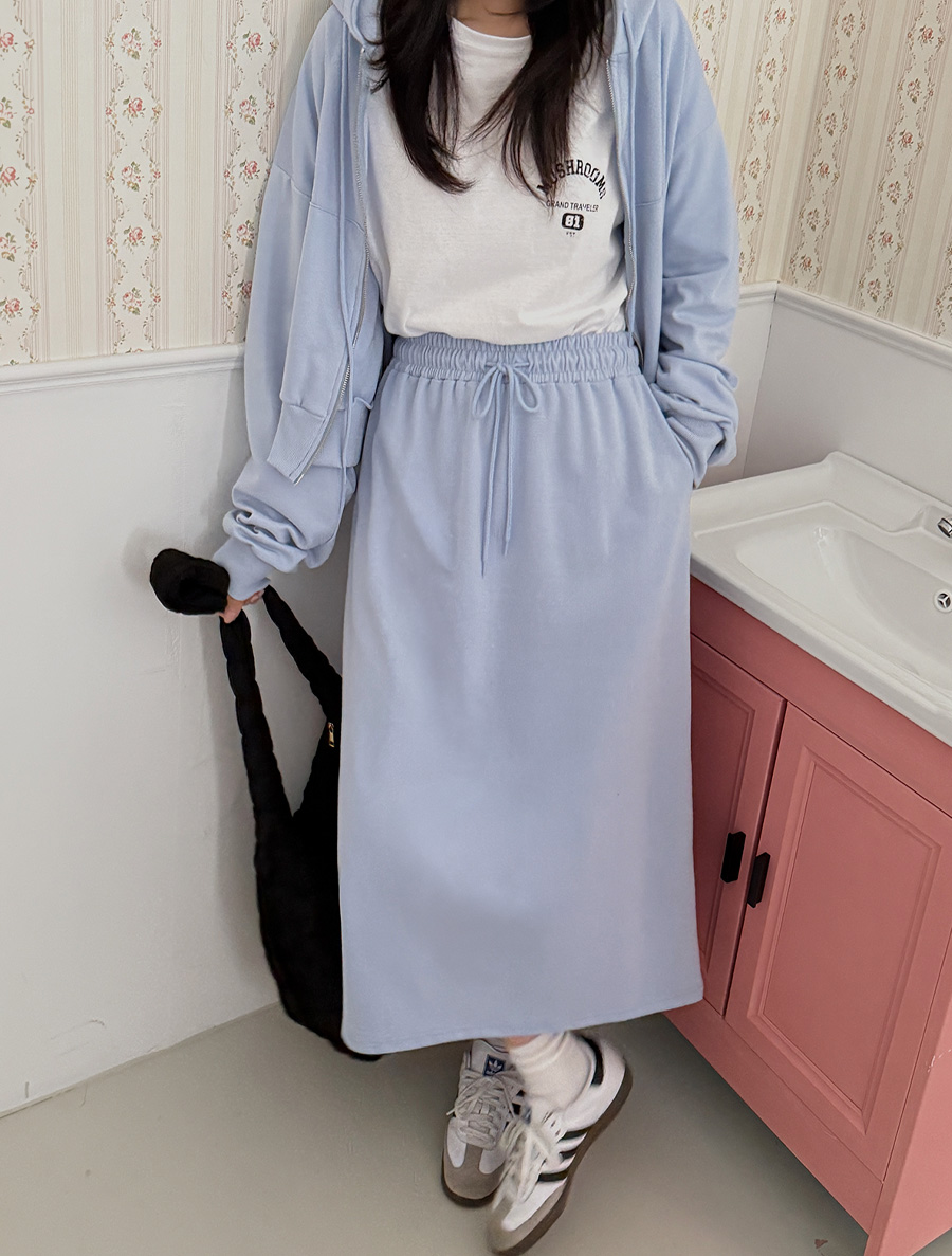 Robibon Basic Long Waistband Skirt