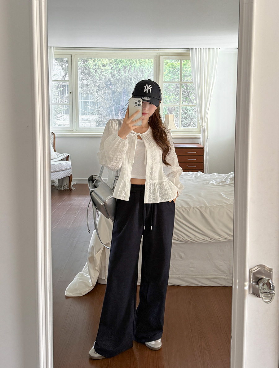 Emuren Lace string Long Waistband Pants