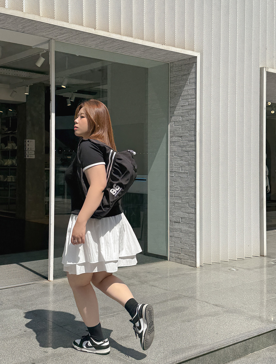 DONNE NEW NYLON SHIRTING WAISTBAND SKIRT