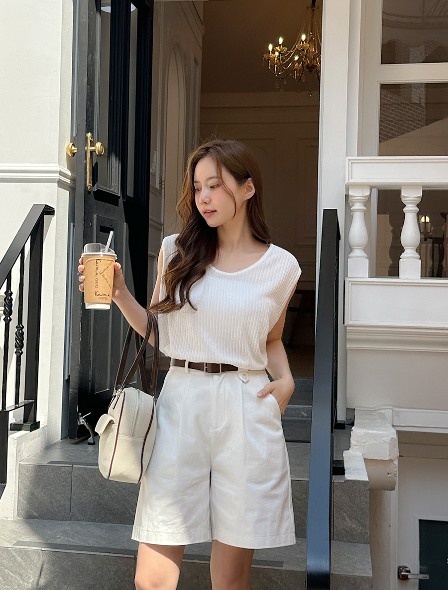 Nitense Ribbed Linen Sleeveless