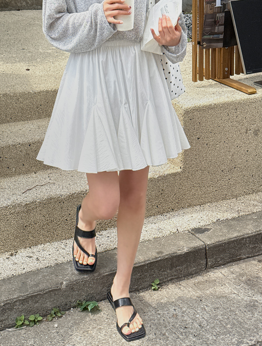 Chenmuah Shirring Waistband Skirt