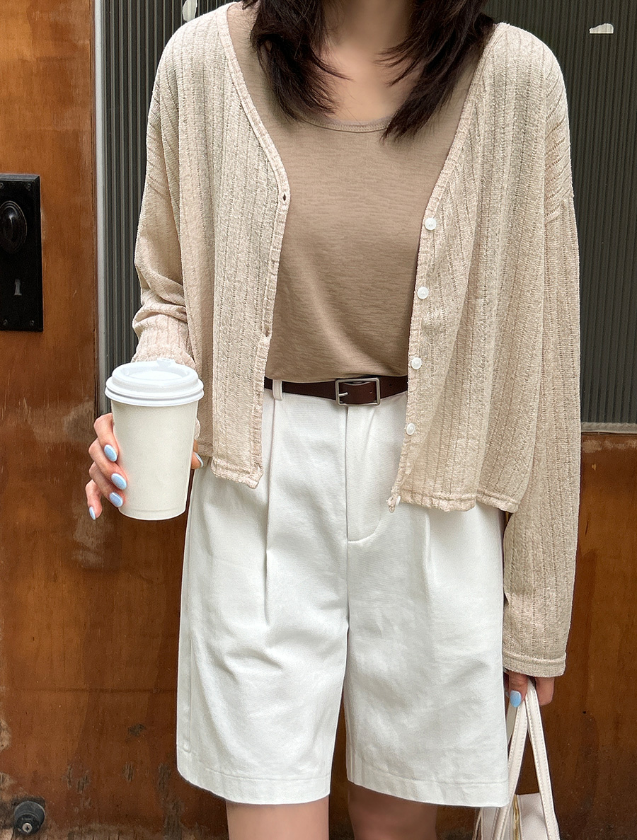 Forenview Linen Button Cardigan
