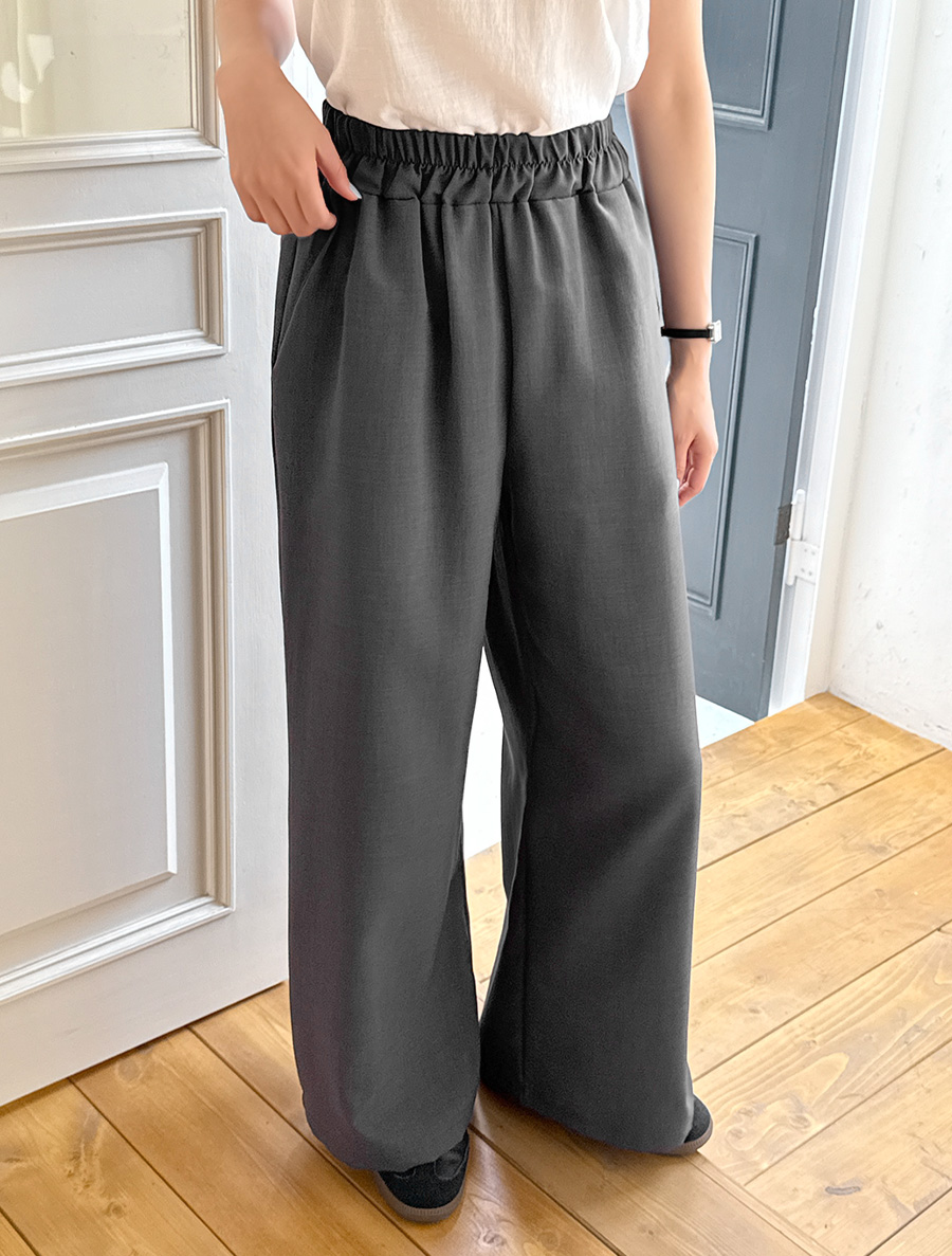 Tsuemen Wide Long Waistband Slacks