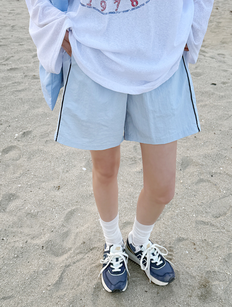 Amut Nylon Line Shorts Waistband Pants