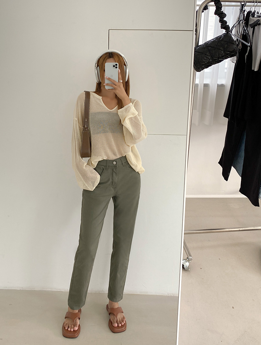 Dummy Hen Straight Hidden Waistband Pants