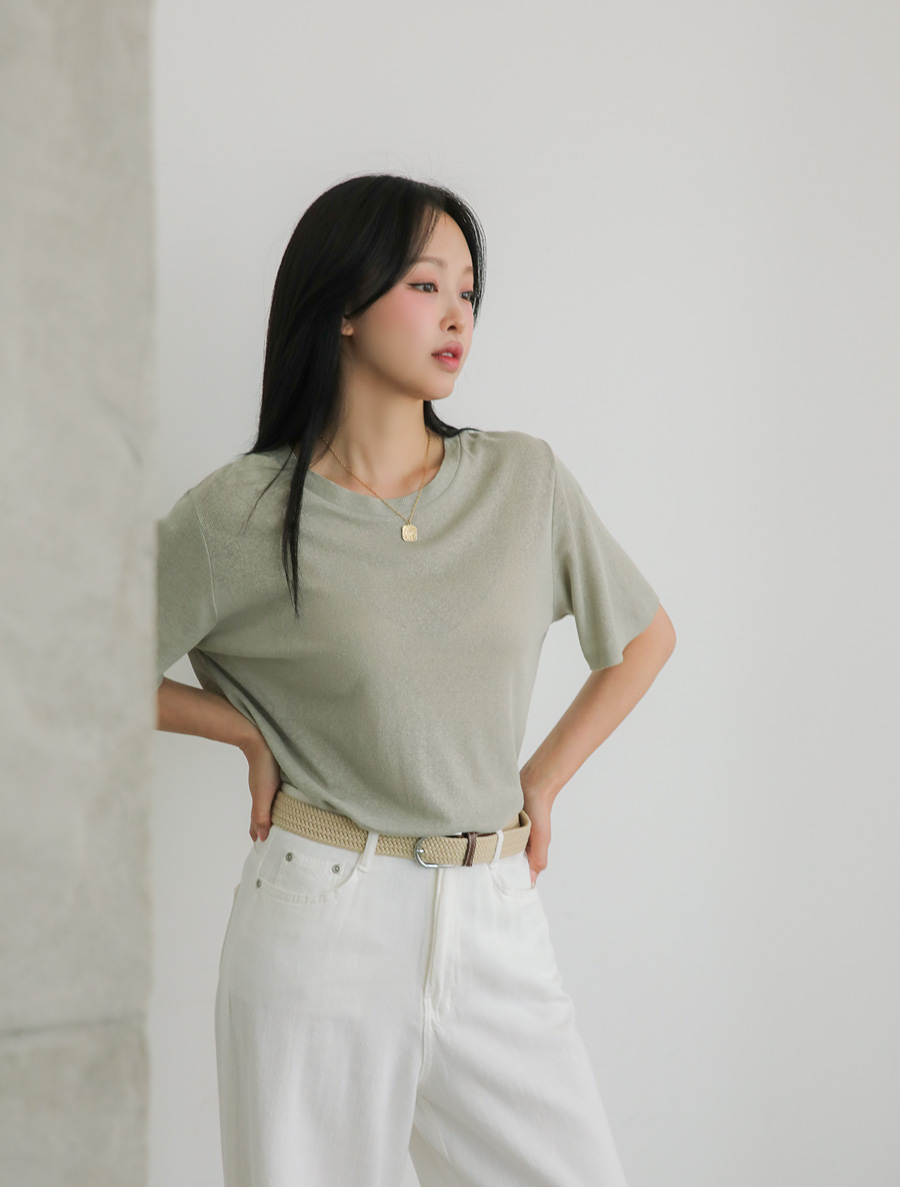 [EVELLET] Meyuzen Linen Basic T-shirt