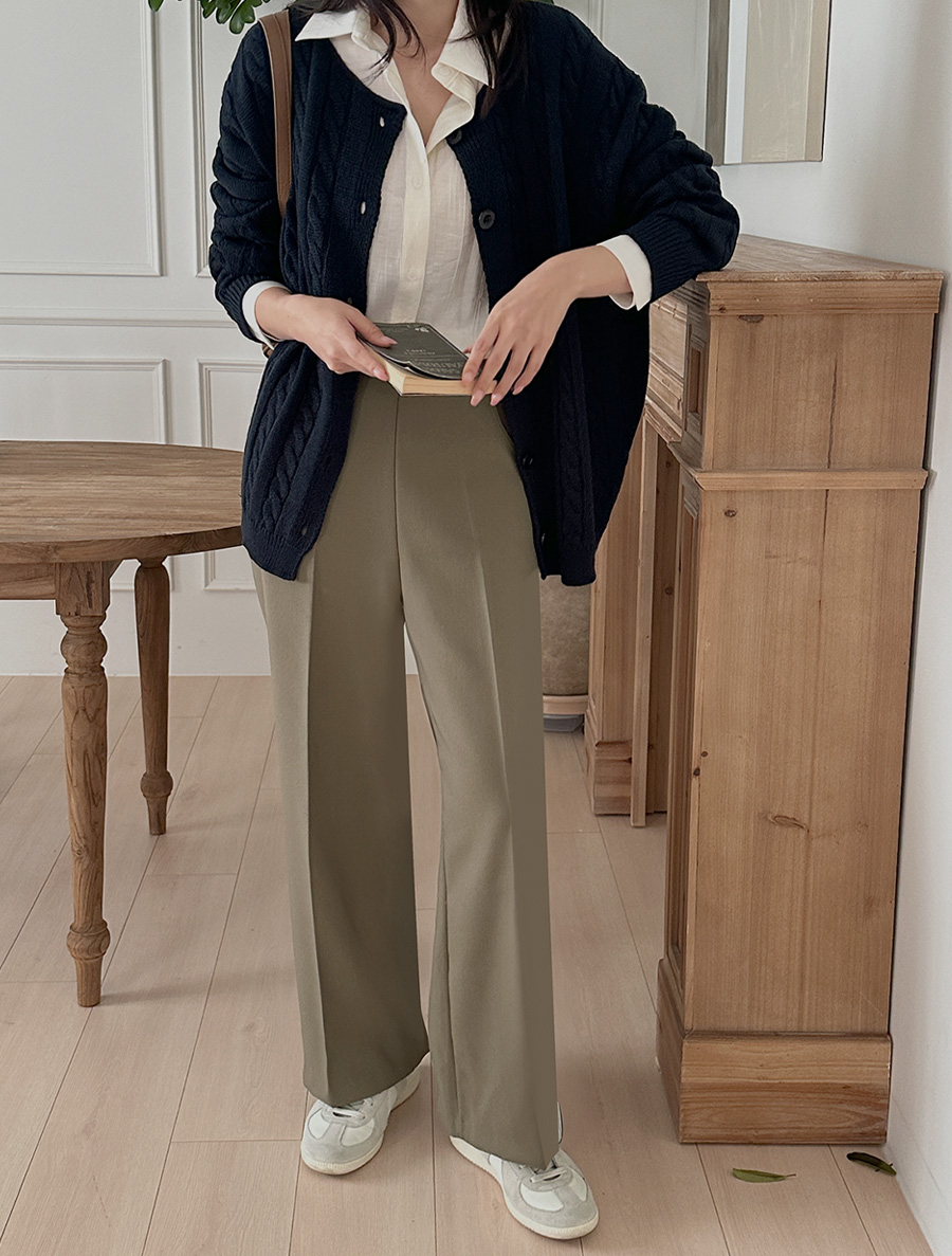 [EVELLET] Marohen Double Pocket Semi-Wide Slacks