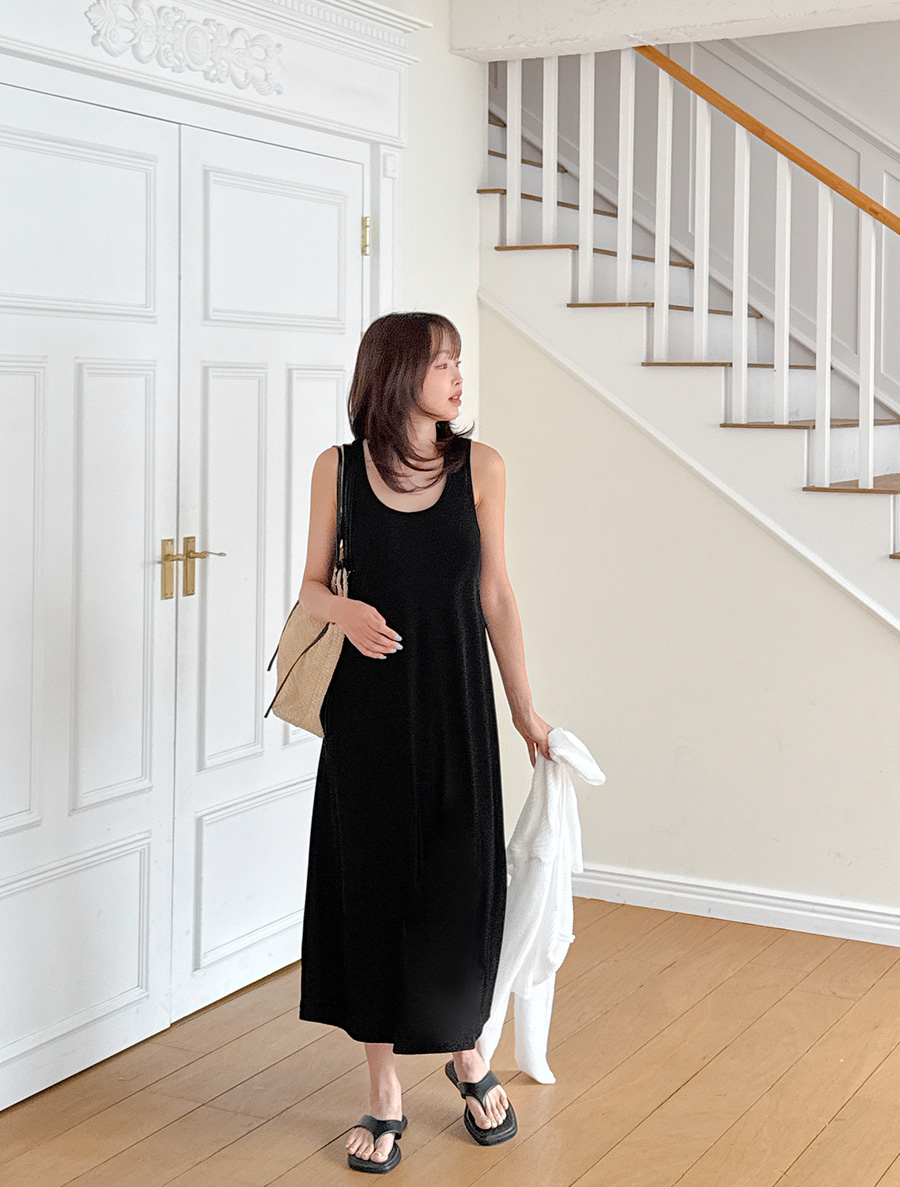 Tobinho Ribbed Suspender Long Dress