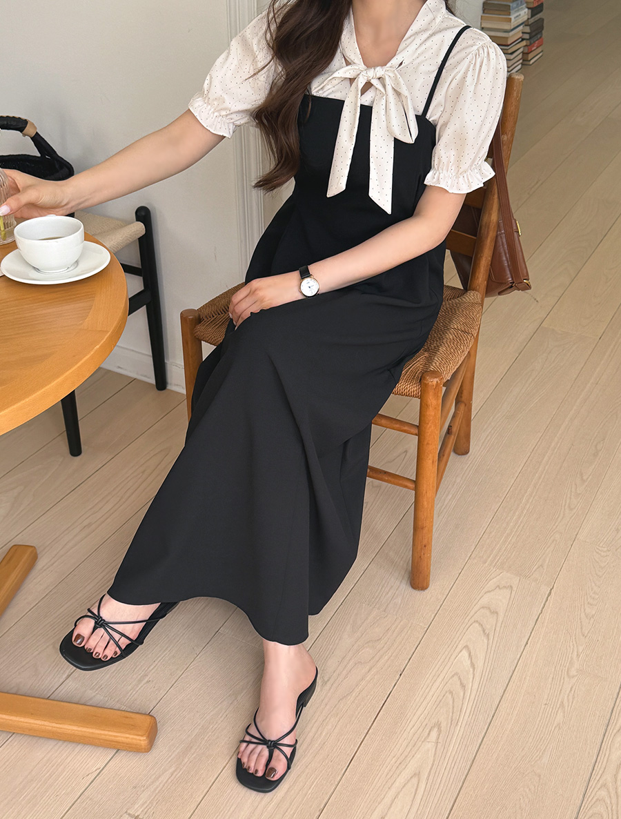 Fita bowknot long bustier dress