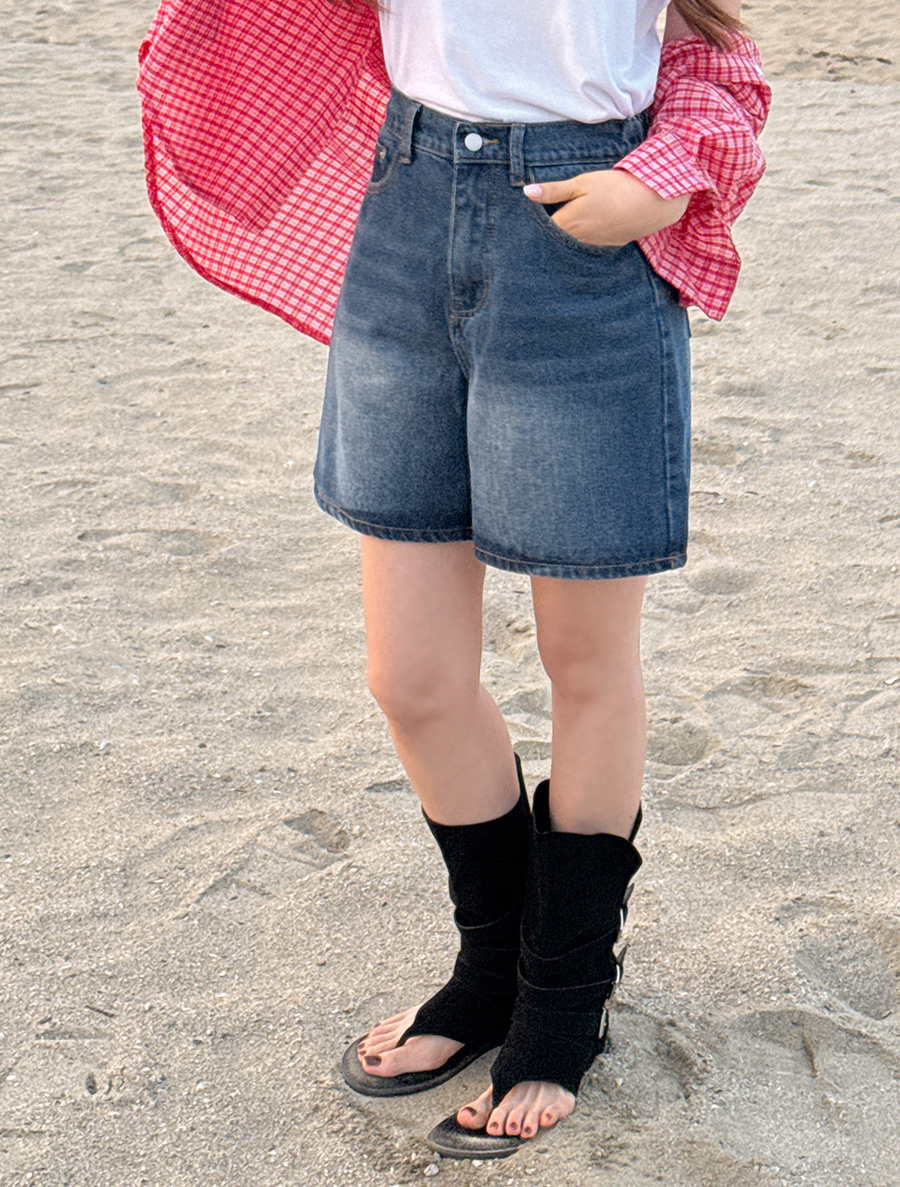 Mirha Washing Above knee Denim Pants