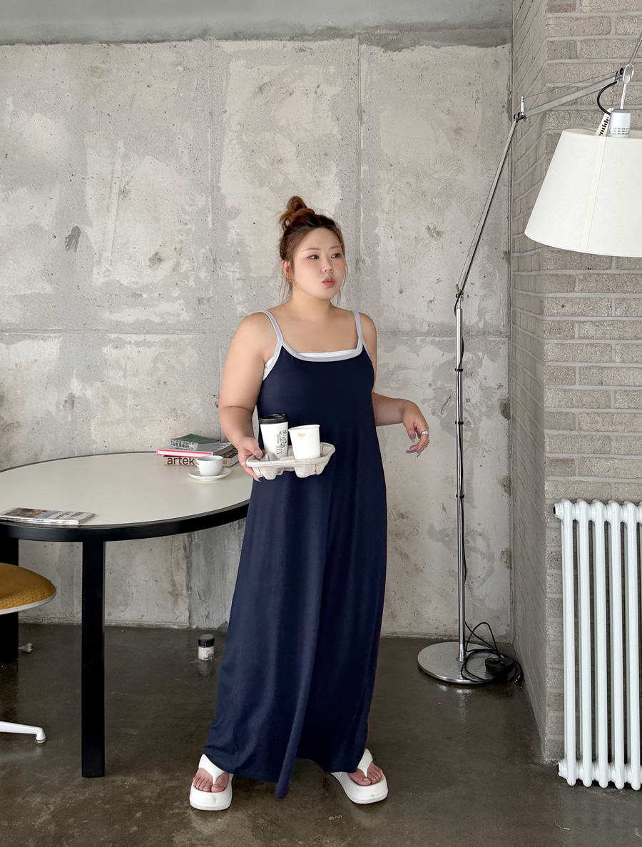 Semanen Contrast Bustier Long Dress
