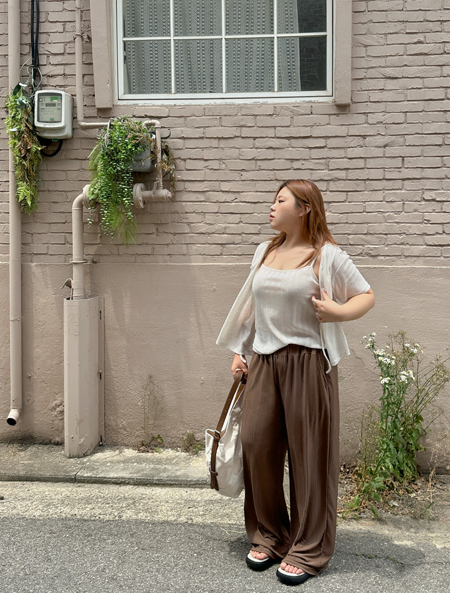 Turimi Ribbed Wide Waistband Pants