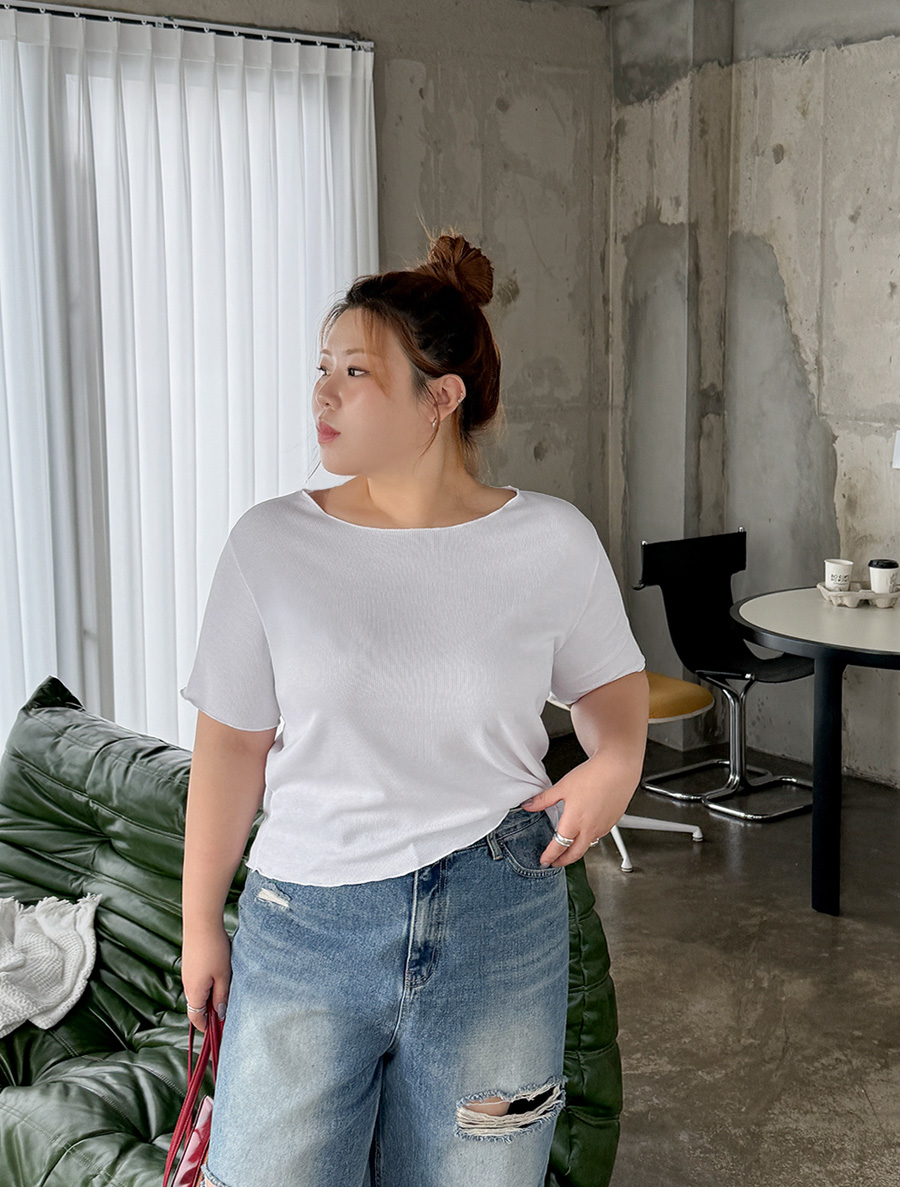 Mituen Ribbed Wave T-shirt