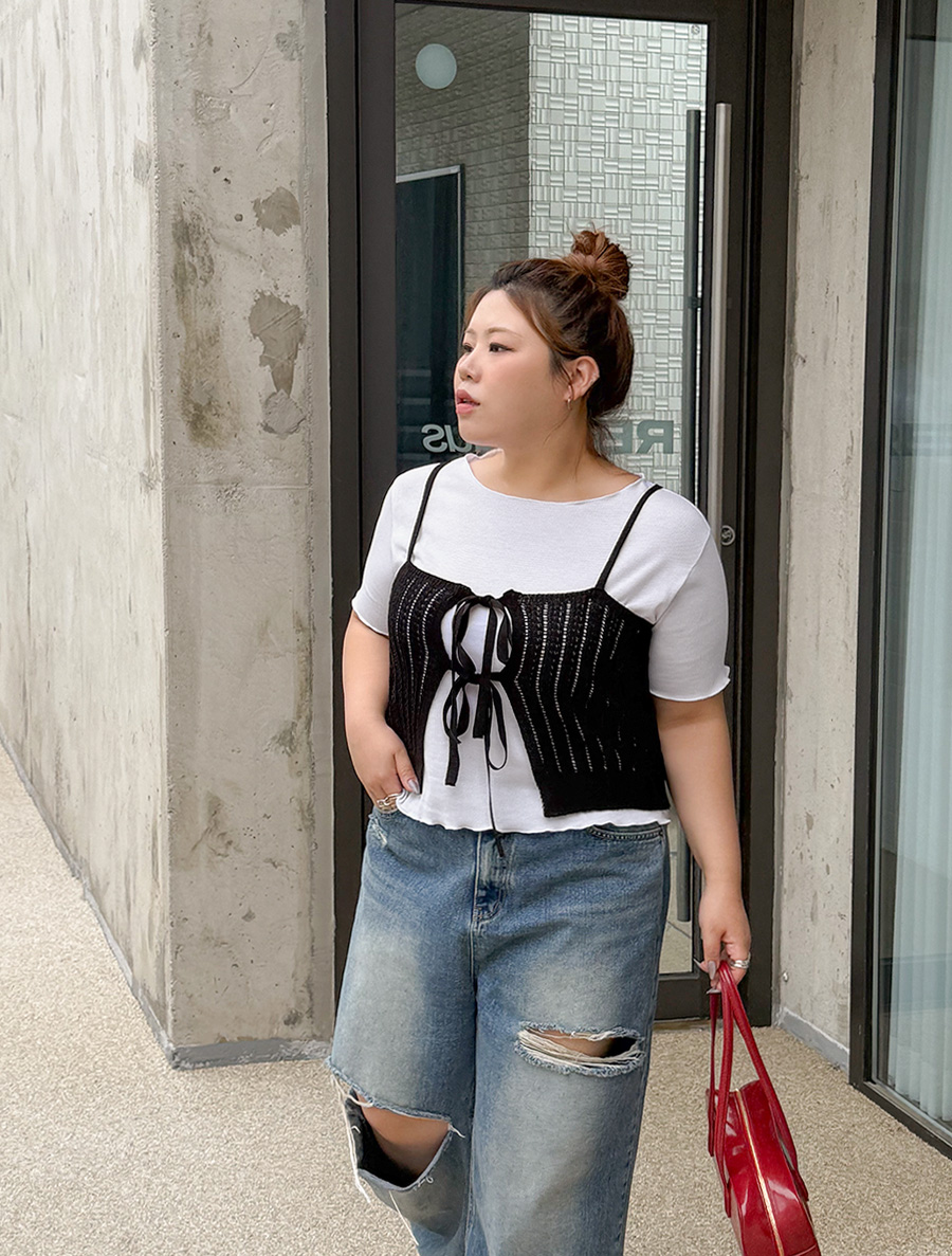 Tuenp two-way knit bustier