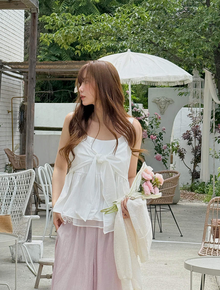 Huffen layered bowknot shirring bustier