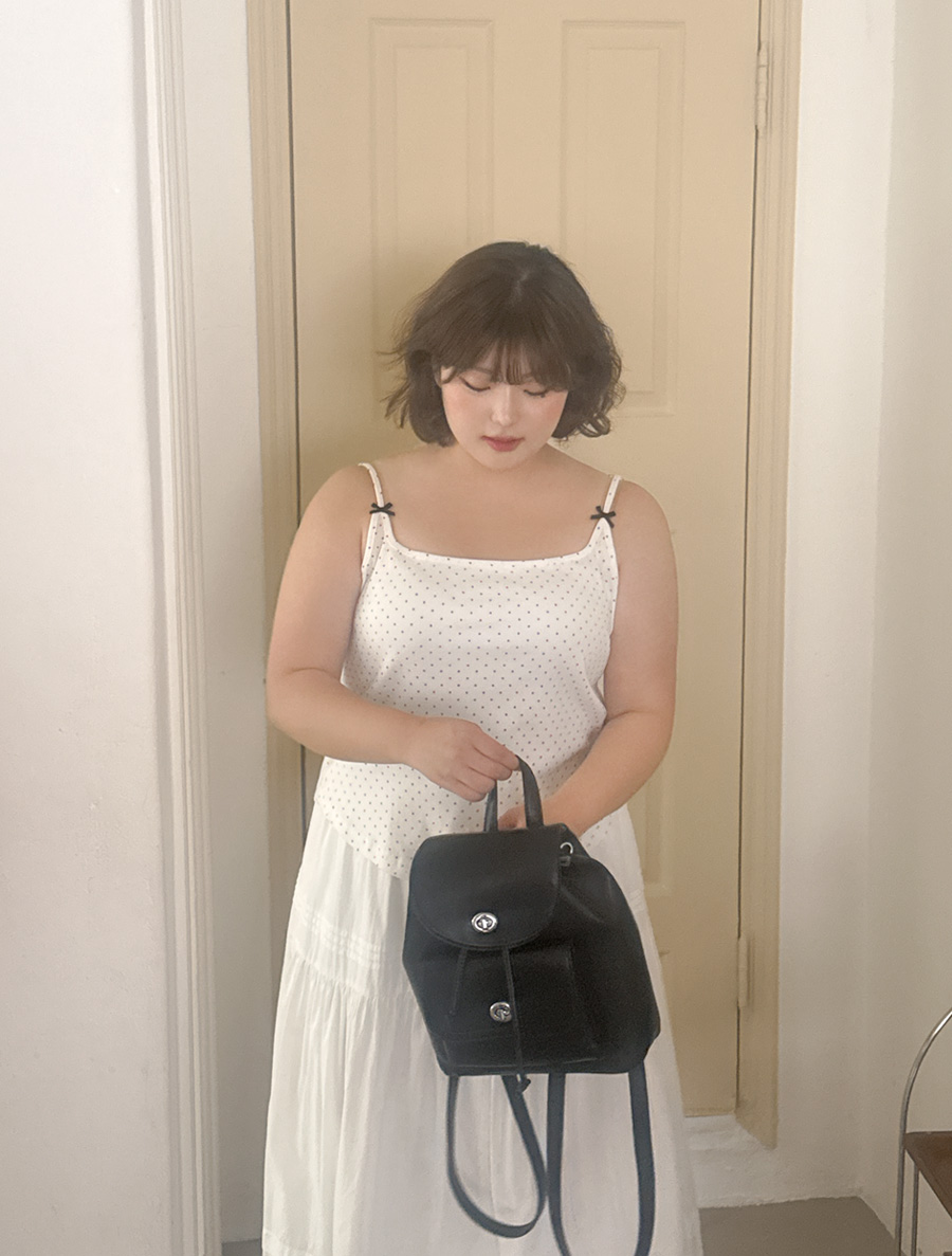 Ludenmi Dot bowknot Sleeveless