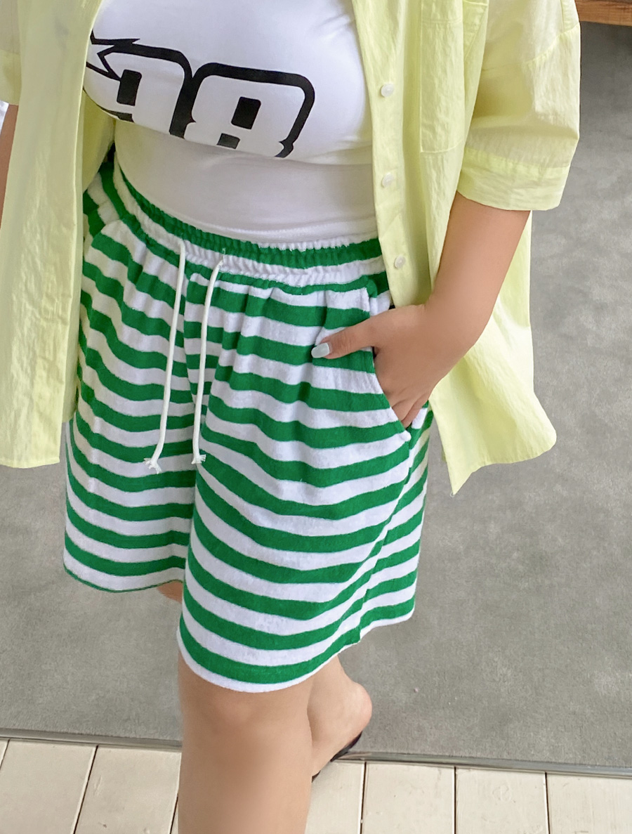 [EVELLET]Deminin ST Terry Shorts Waistband Pants