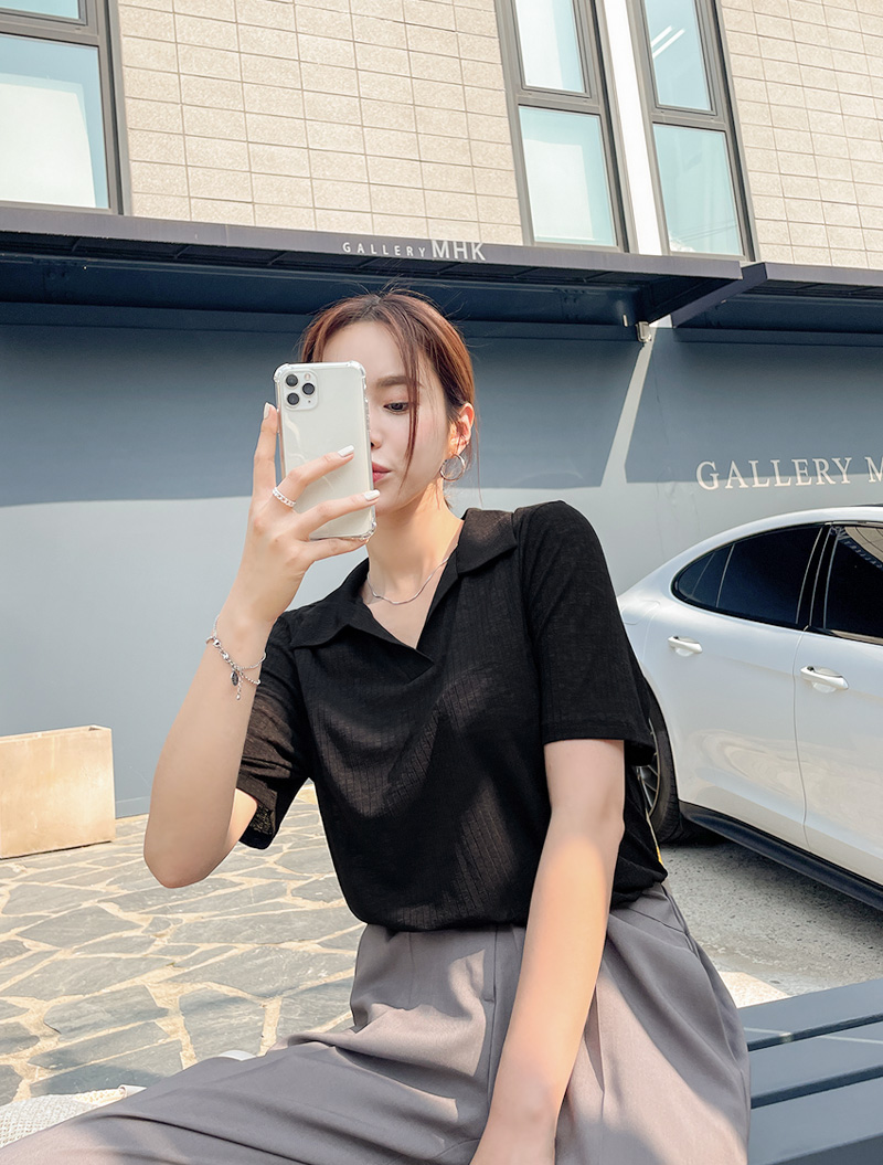 [EVELLET] Lazlen Cooling Collar T-shirt
