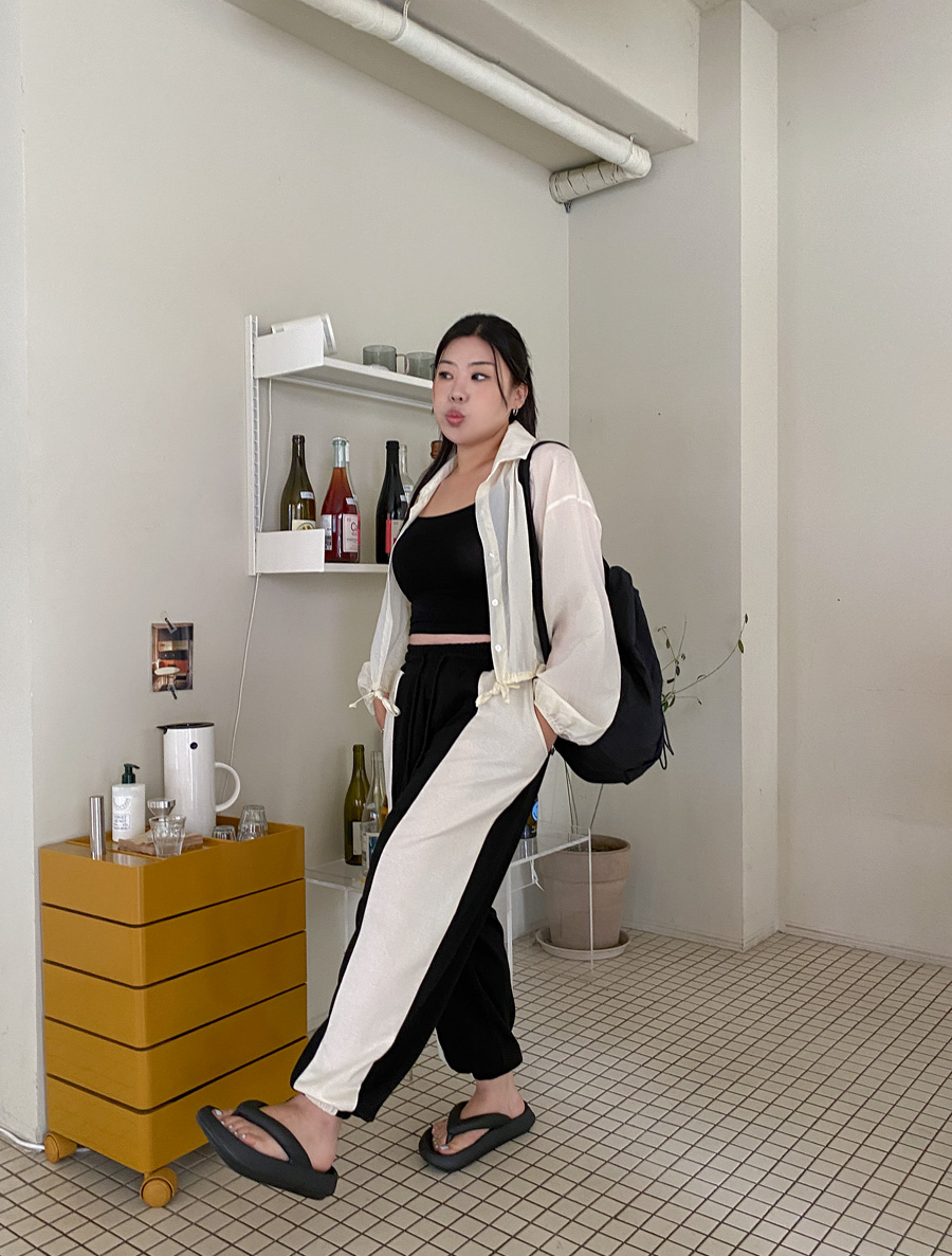 [EVELLET] Illica Contrast Jogger Waistband Pants