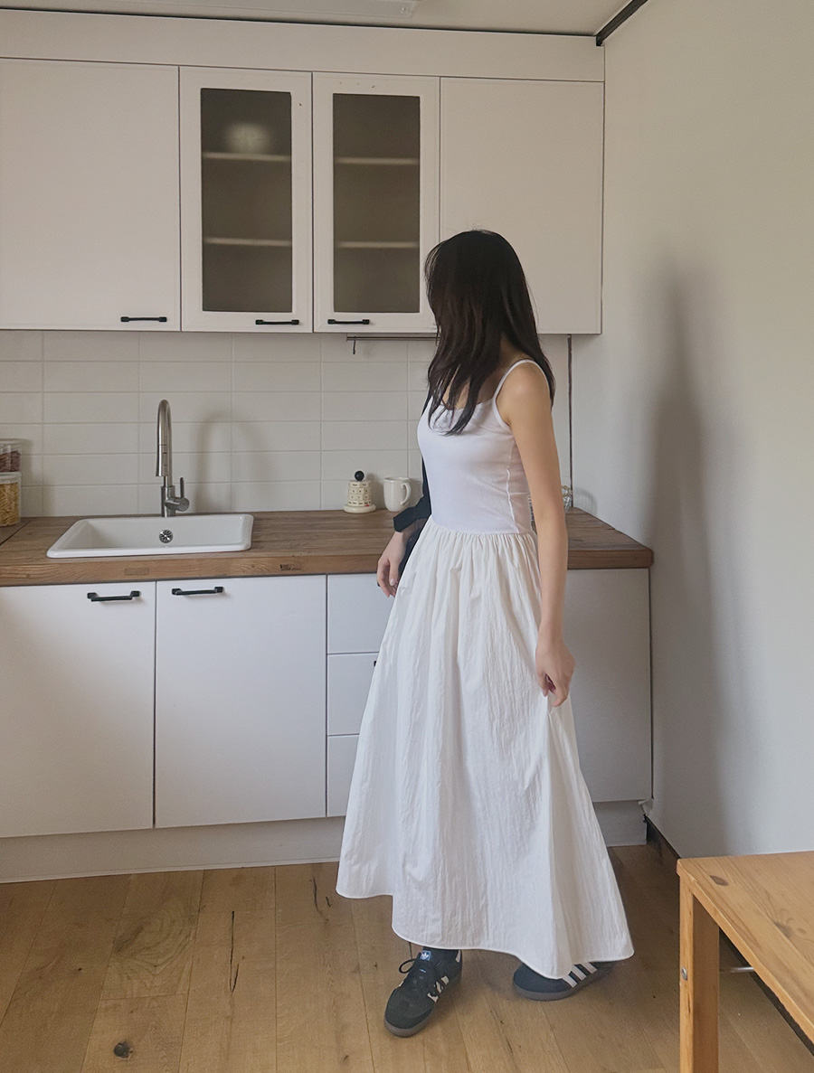 Antsvi Shirring Bustier Long Dress