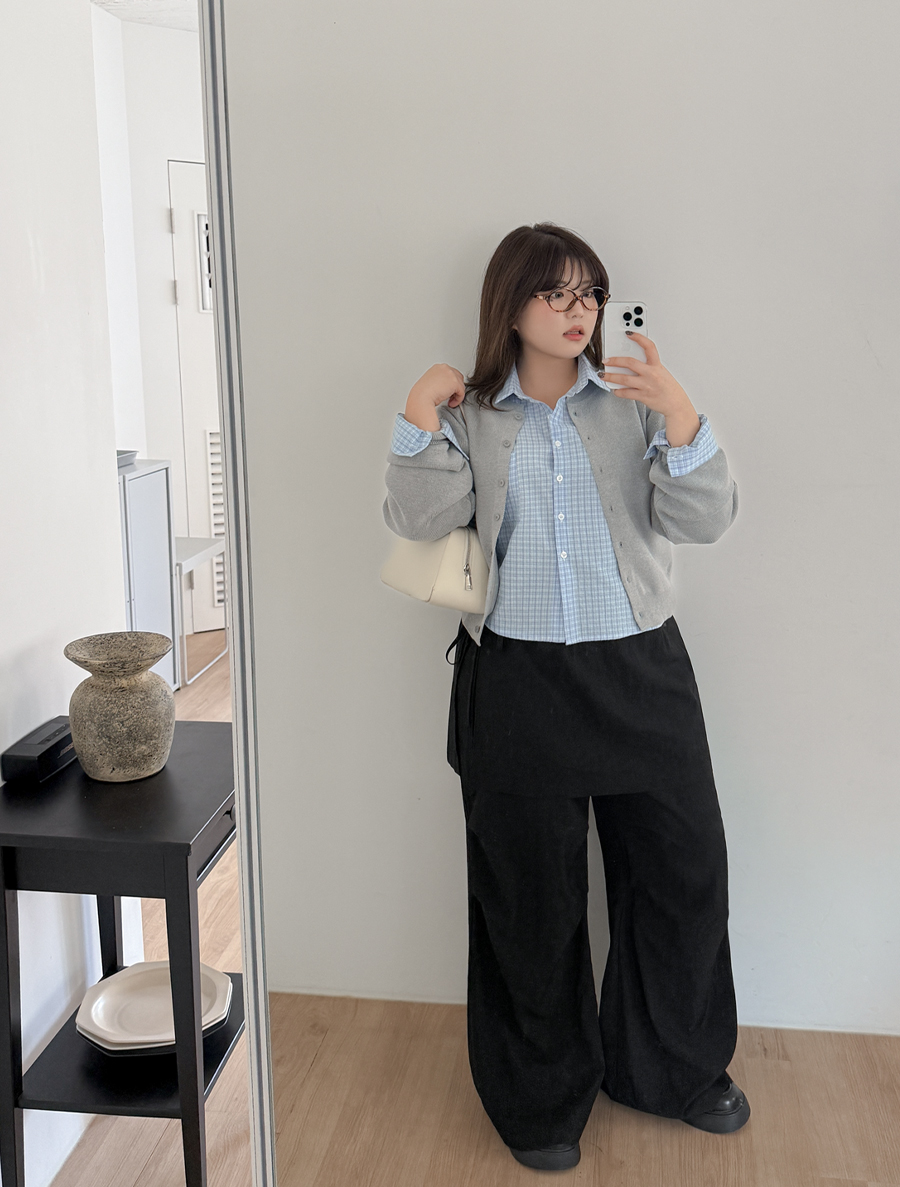 Tsreven Nylon Wrap Skirt Pants SET