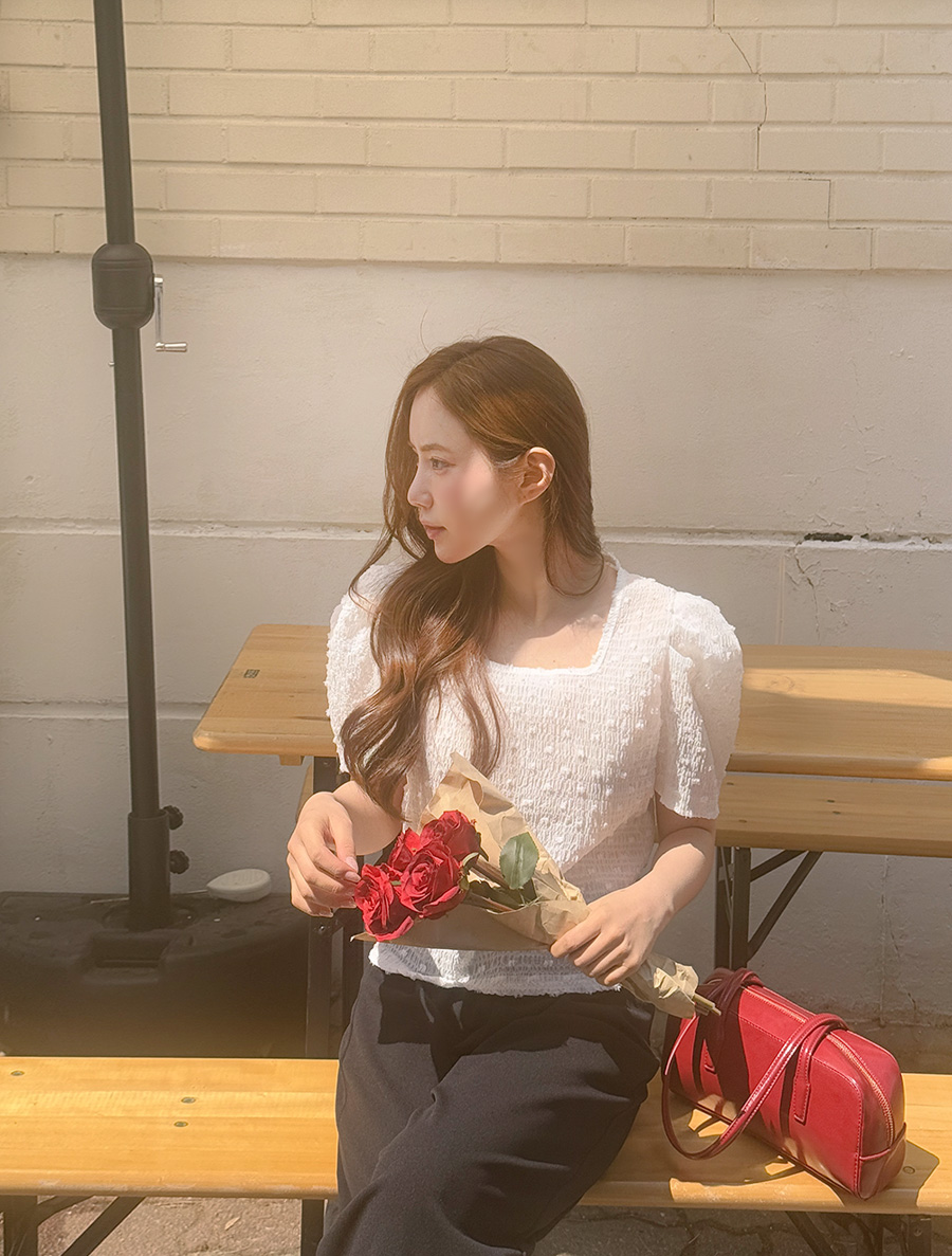 Naeven Yoru Popcorn Puff T-Blouse