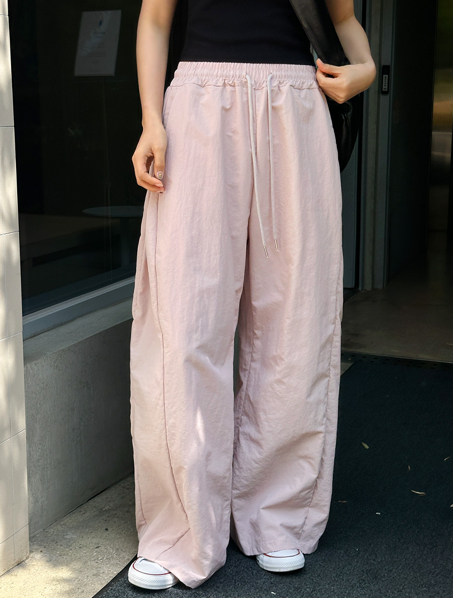 Aaron's Nylon Cut Long Waistband Pants
