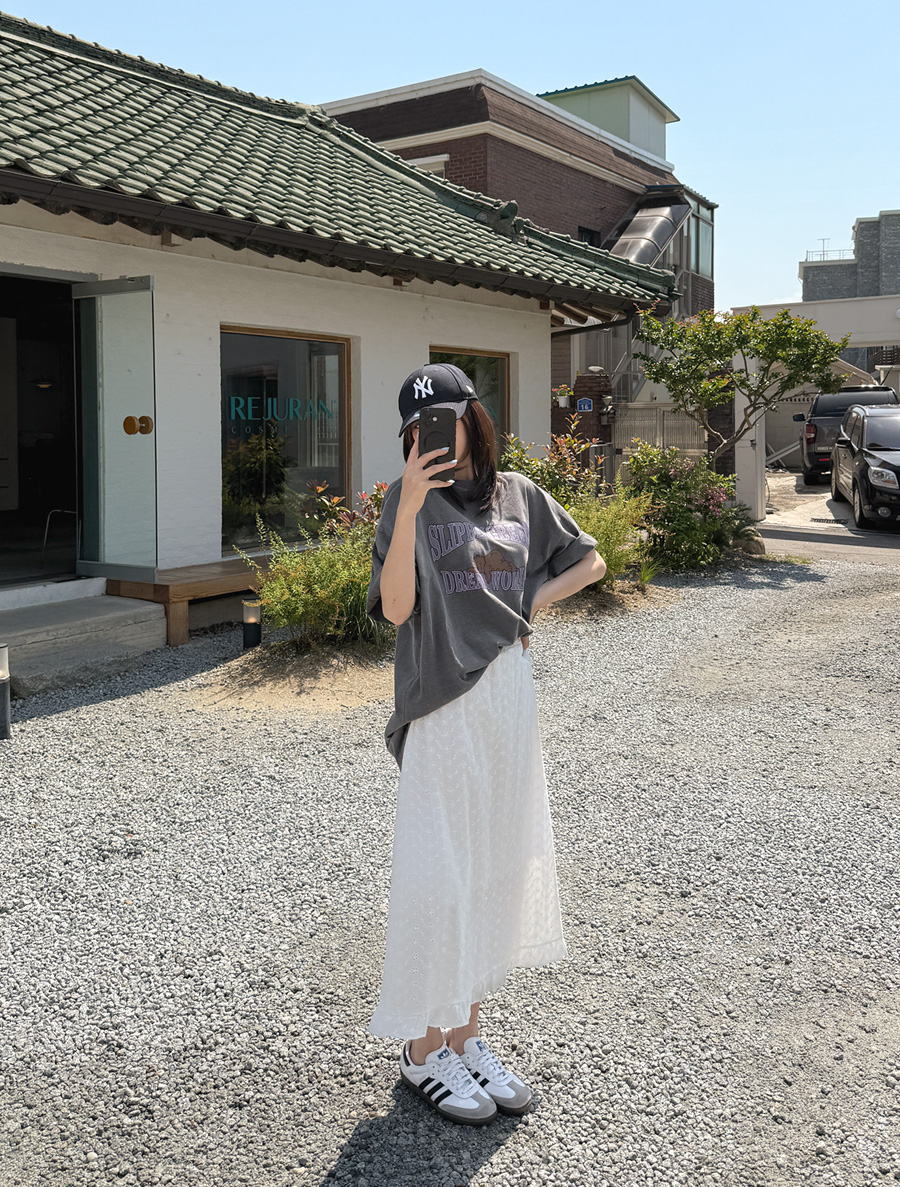 Viewarts Embroidery Frill Long Skirt