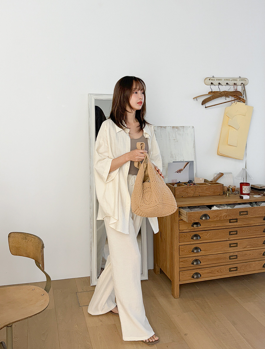 Tersenf Linen Collar Shirt