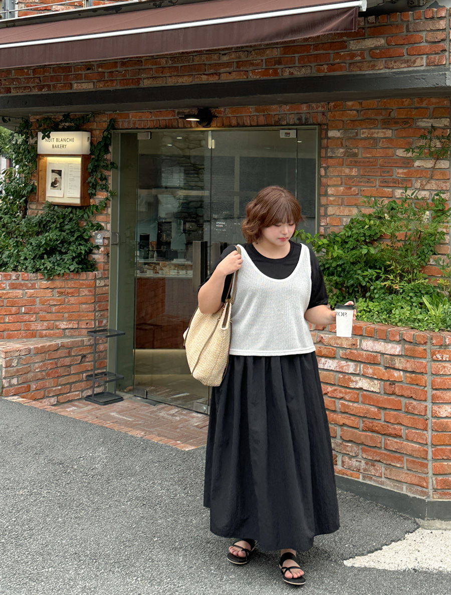 Hishua Vest Shirring Dress SET