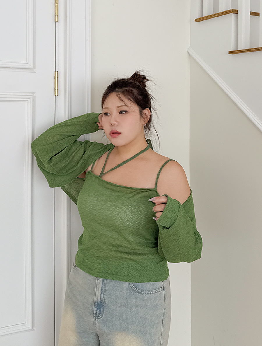 TizN Strap Holter Sleeveless Bolero SET