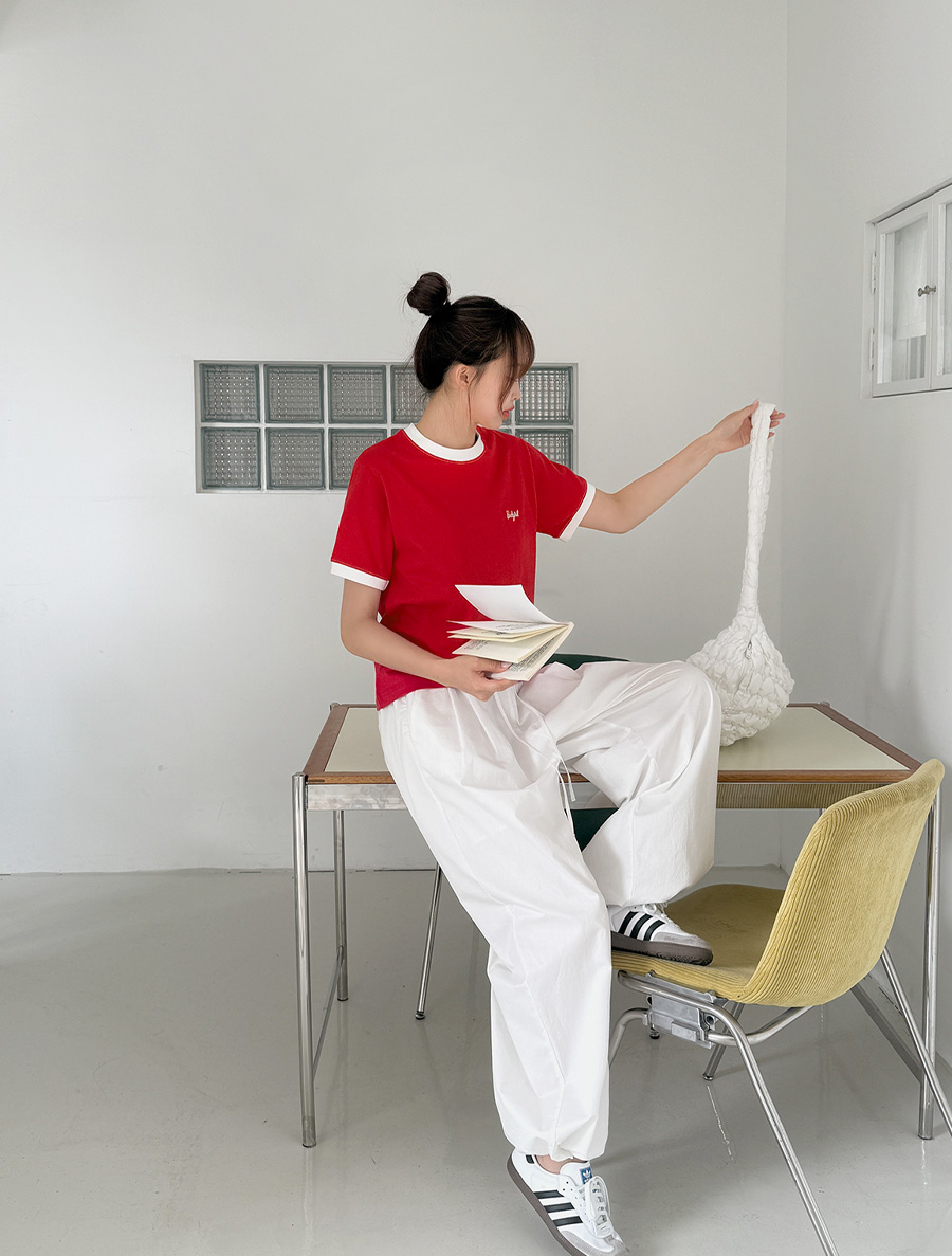 Umap pin tuck string long wide pants