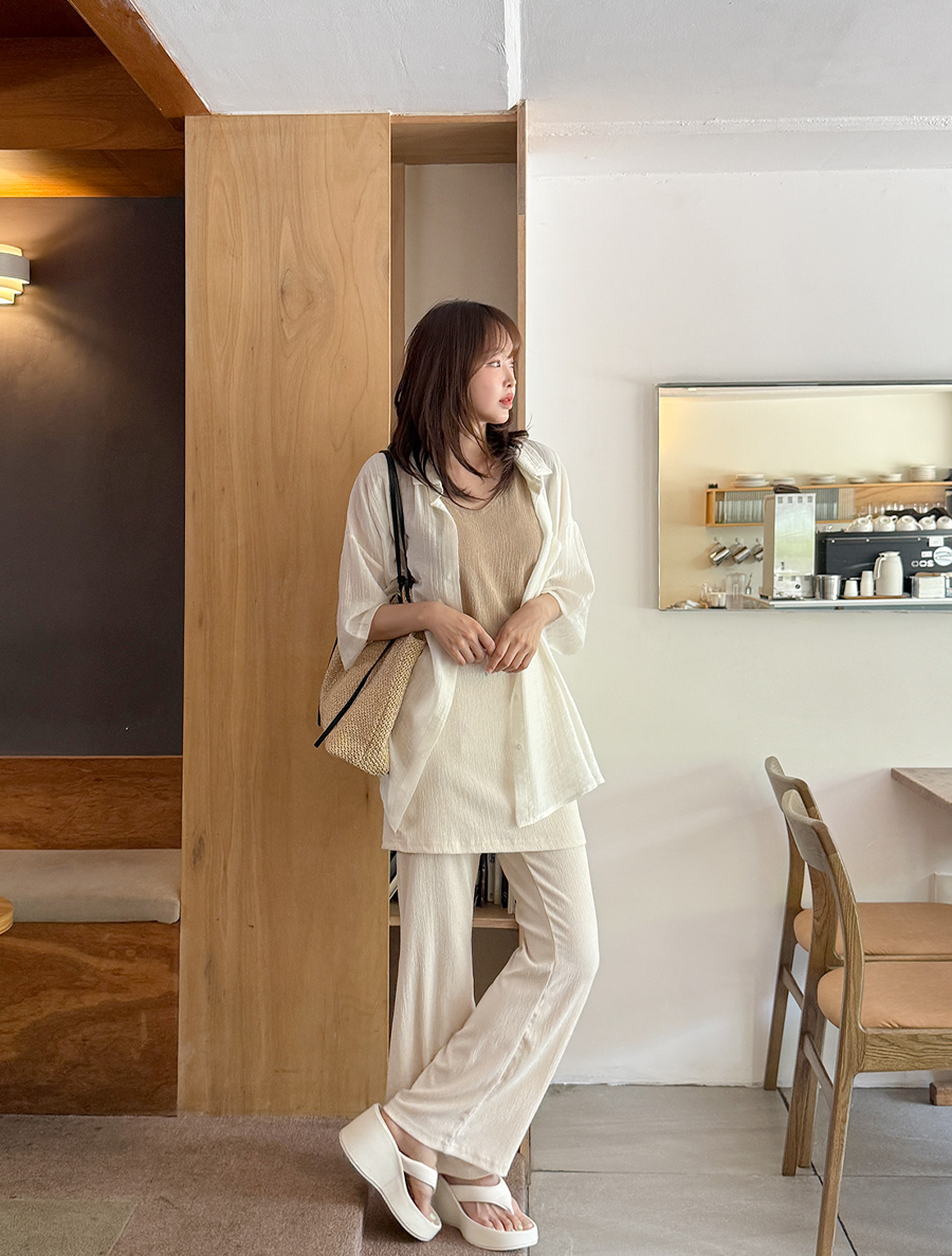 Lenkbo Wrinkle Wrap Skirt Pants