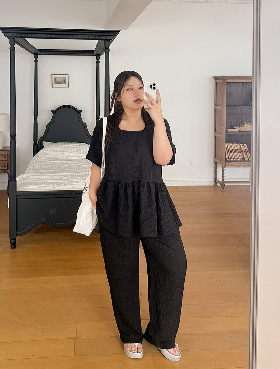 HALAHEN EMBO T-Blouse Pants SET