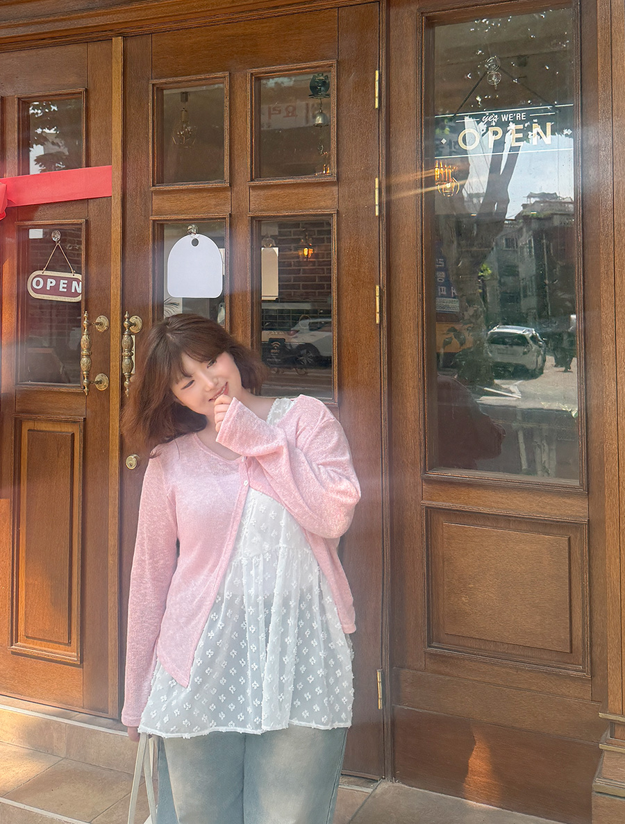 Bdinelle See-through look Two button Cardigan