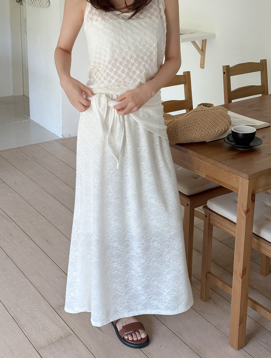 Omiyu Scarf SET Lace Long Skirt