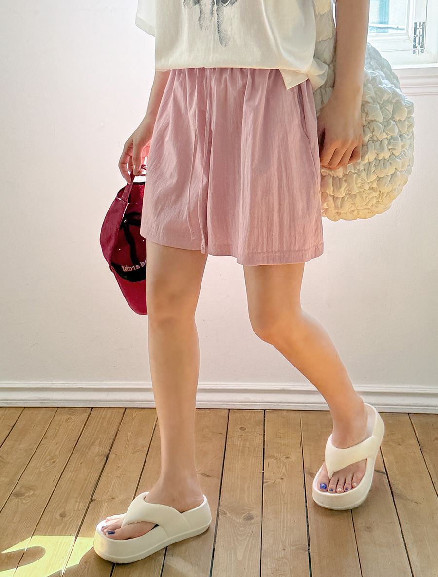 Dorea Nylon Above Knee Waistband Pants