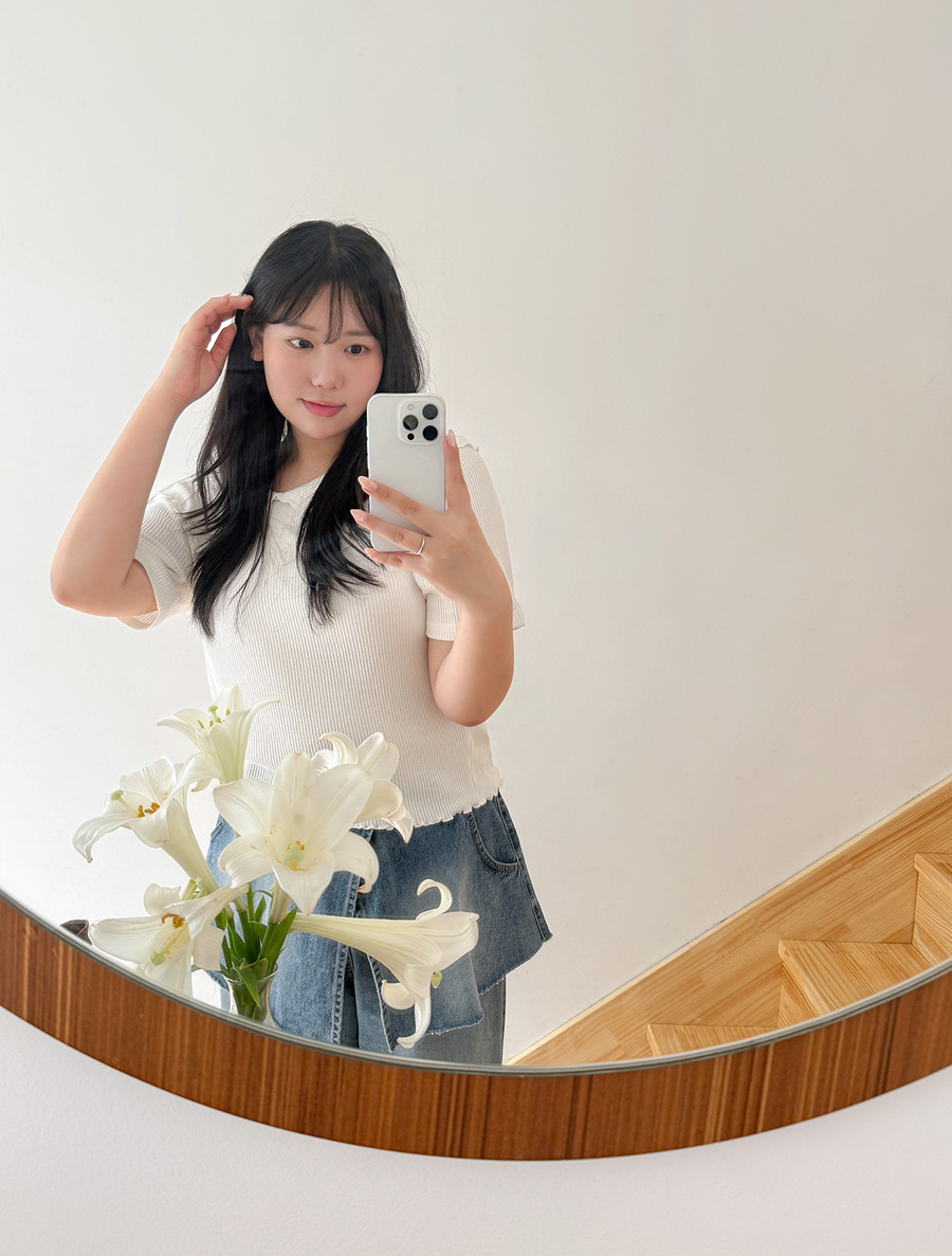 Futian Ribbed Wave Collar T-shirt