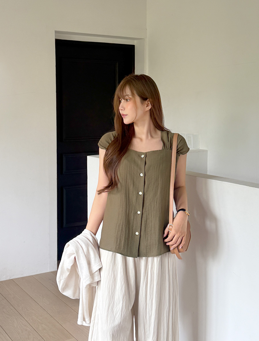 Buhent Linen Bustier Blouse