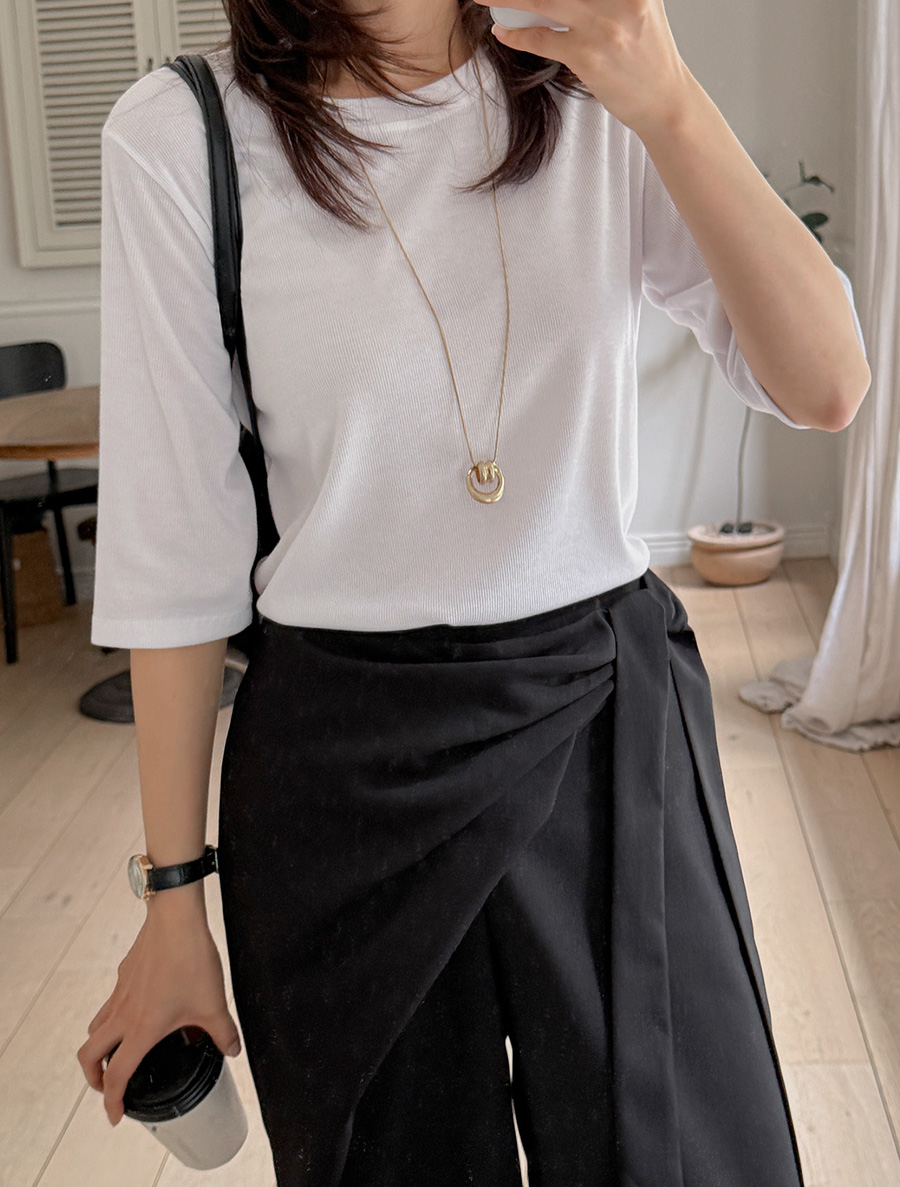 NHUA Ribbed Basic short sleeve tee