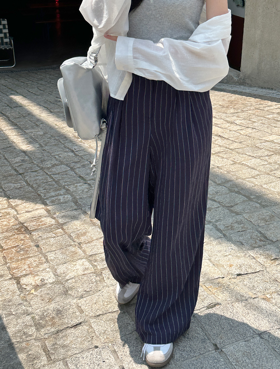 [EVELLET] Delico Linen ST Wide Pants